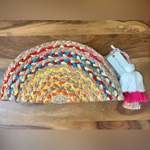 ANTIK KRAFT Boho Hemp Clutch Bag With Tassels